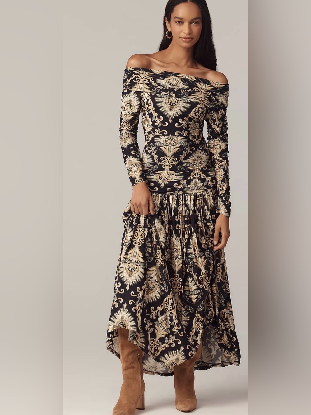 Farm Rio Arabesque Off-the-Shoulder Maxi Dress